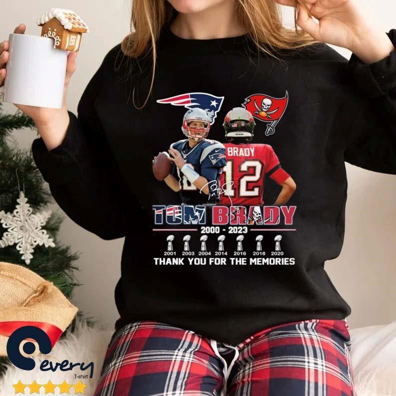 Official goat Tom Brady thank you for the memories signature T-shirt,  hoodie, sweater, long sleeve and tank top