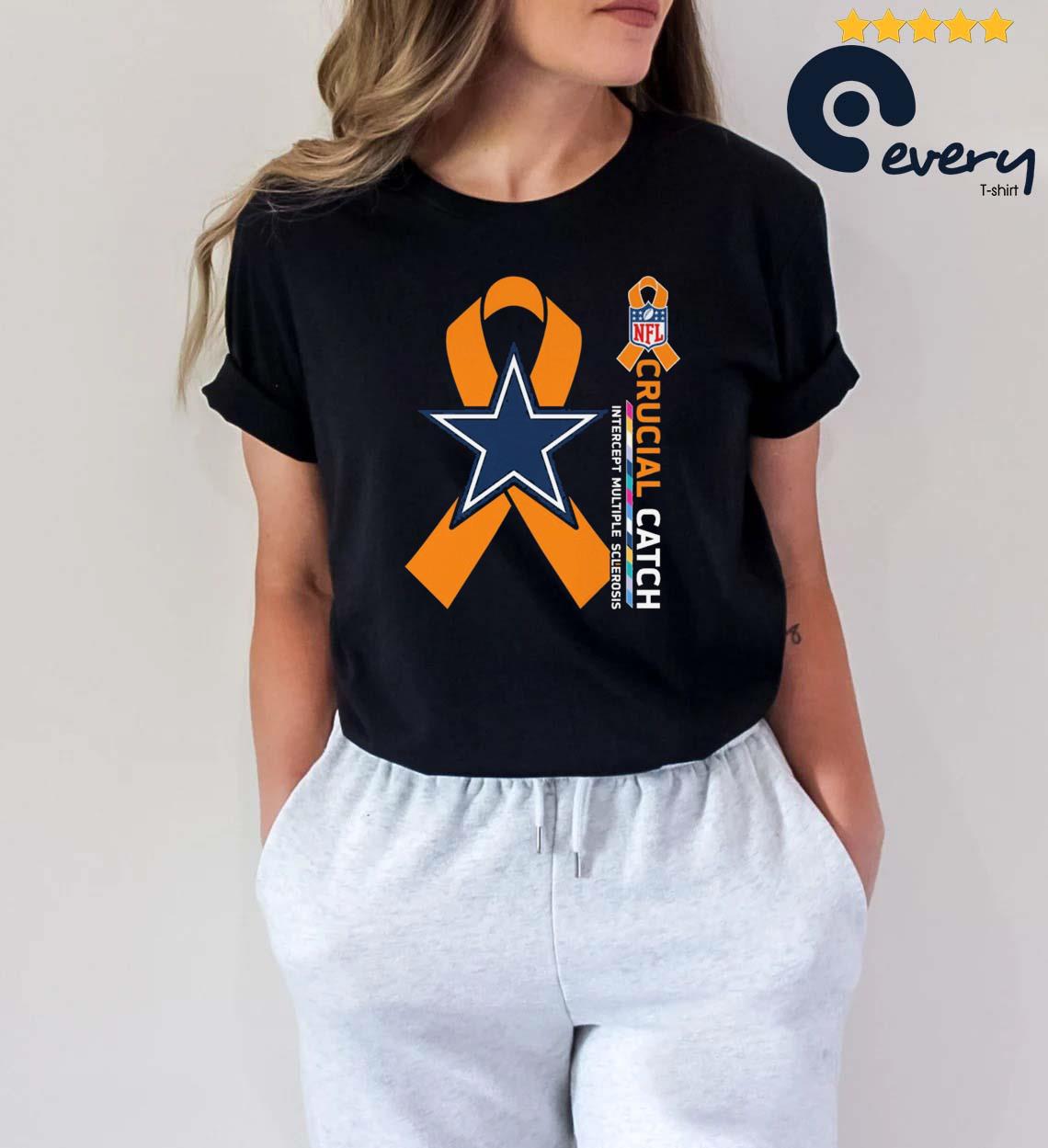 Design 2023 Dallas Cowboys Crucial Catch Intercept Cancer T-Shirt