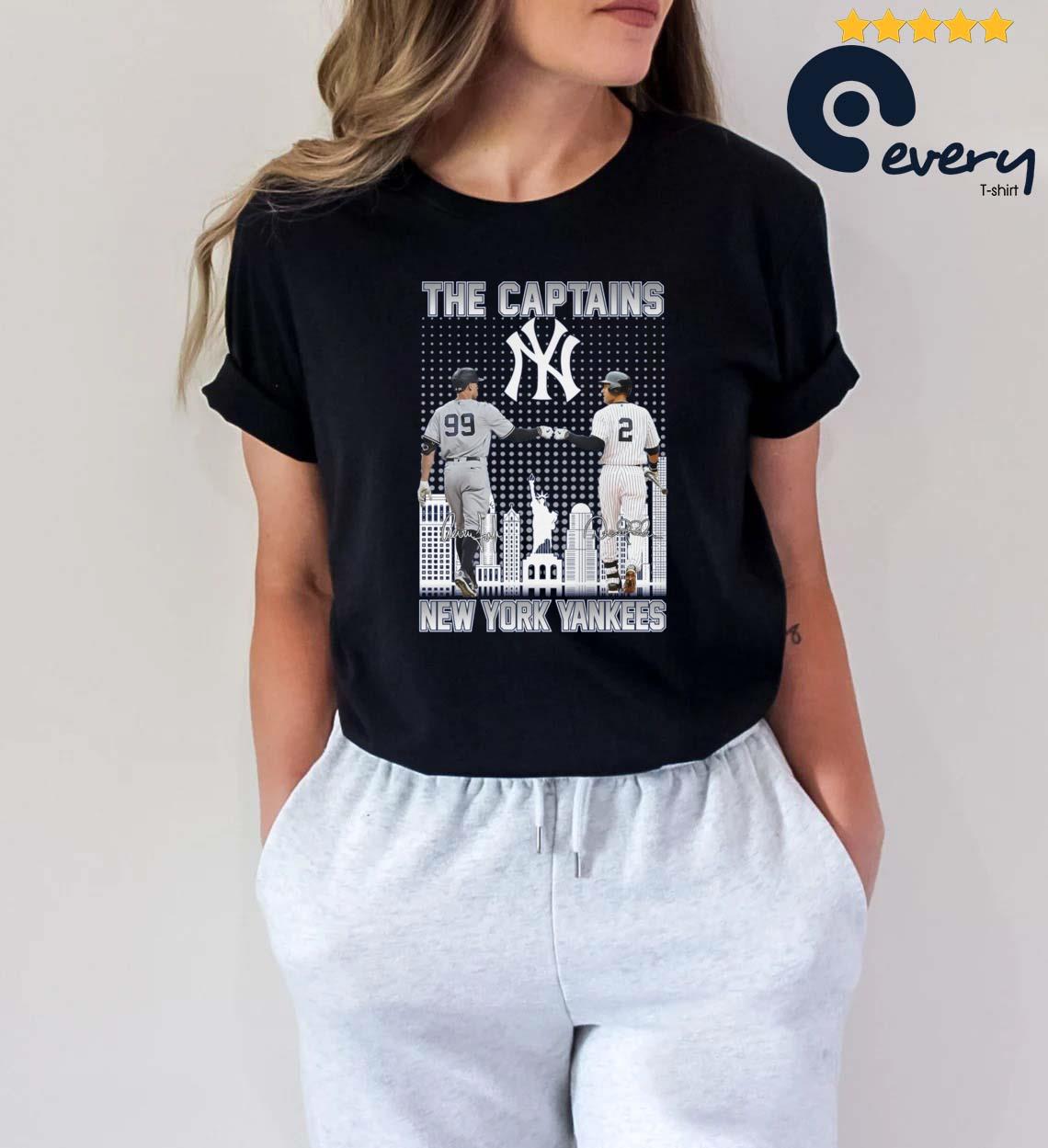 New york yankees aaron judge derek jeter city signatures T-shirt